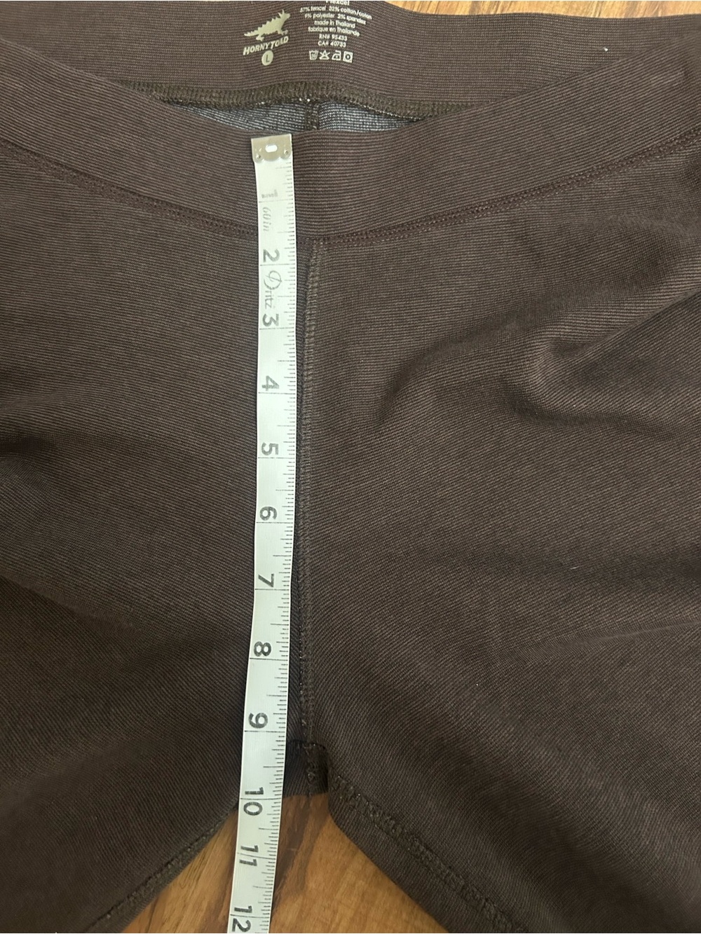 Horny Toad Wide Leg Chocolate Brown Low Rise Cropped Leggings Womens L - Picture 8 of 8